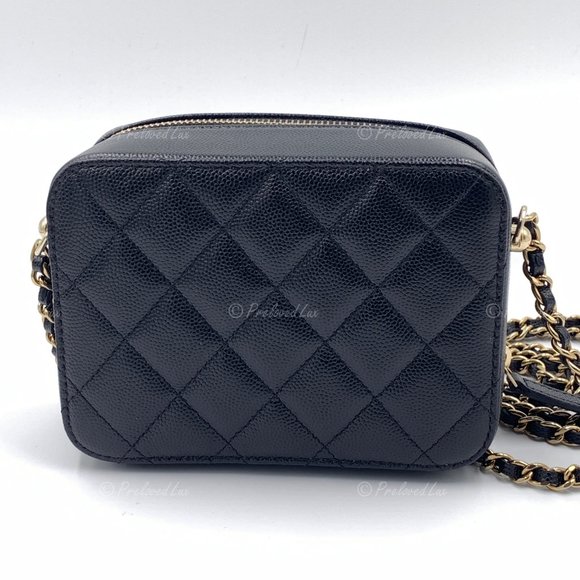 Authentic CHANEL Black Caviar Mini Camera Bag GHW - Picture 7 of 15